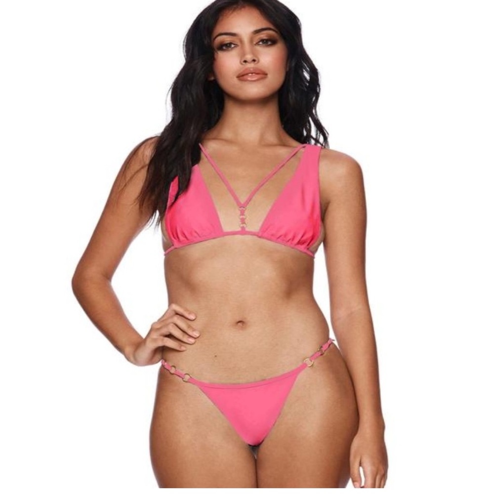 Beach Bunny Pink Triangle Bikini Set-New with Tags